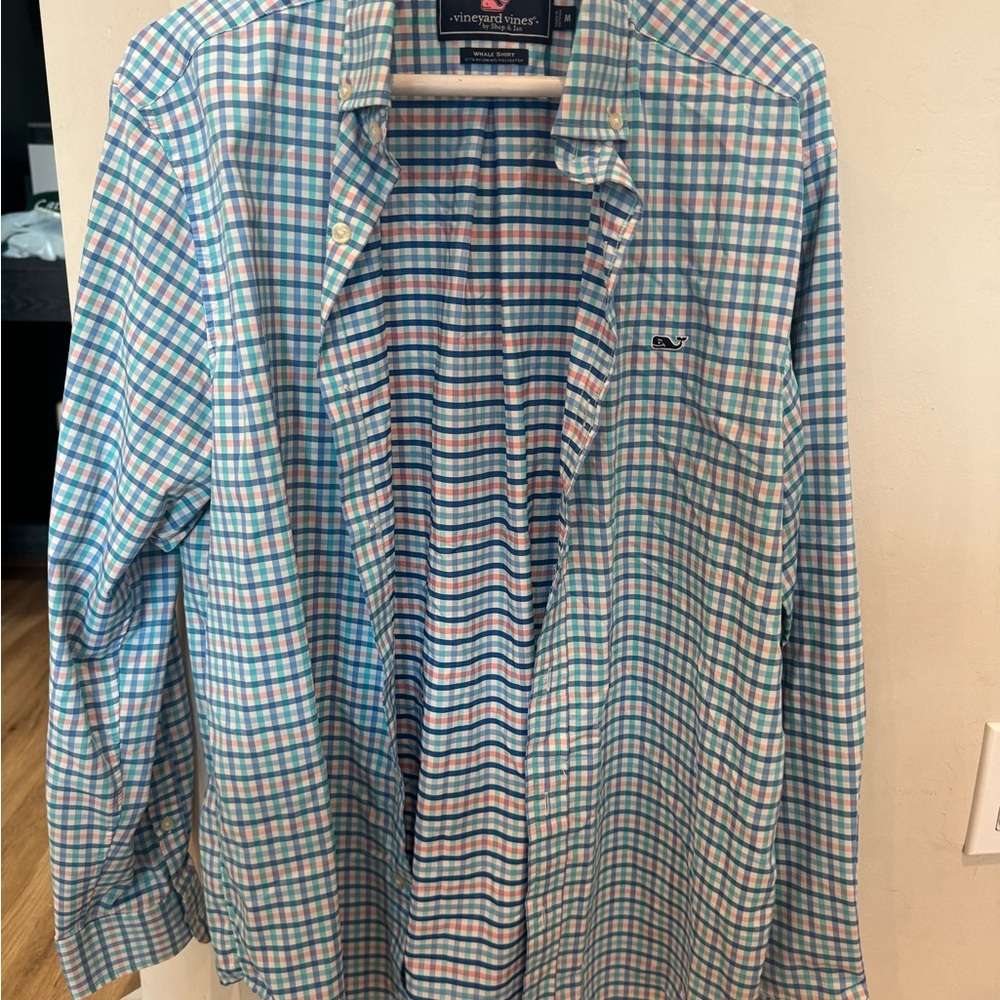 Vineyard Vines Blue and Pink Checkered Shirt
